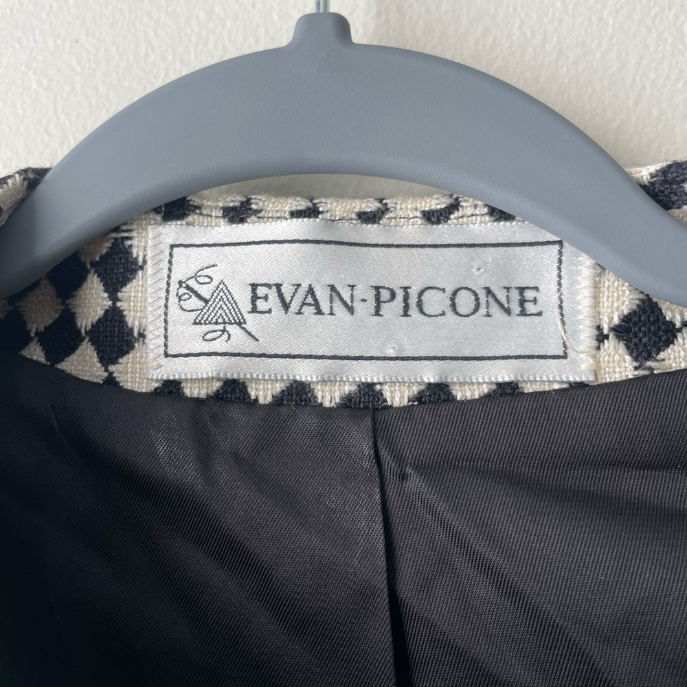 Evan Picone Checkered Jacket W/ Shoulder Pads - image 3